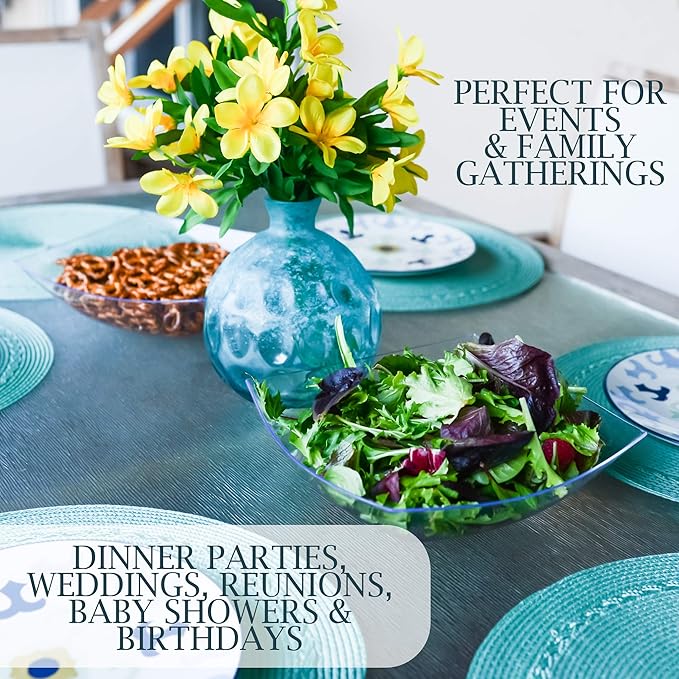 PLASTICPRO Disposable 64 ounce Square Serving Bowls, Party Snack or Salad Bowl - Image 4