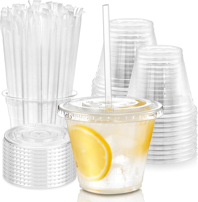 Fit Meal Prep 100 Pack 9 oz Plastic Iced Coffee Cups by FMPBRANDS