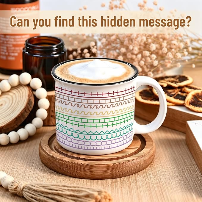 YHRJWN Funny Hidden Message Coffee Mug, 15 Oz Ceramic Sarcastic Novelty Cup - Image 3