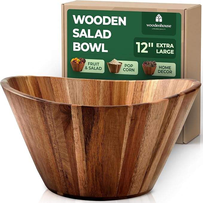 Extra Large Wooden Salad Bowl by Woodenhouse