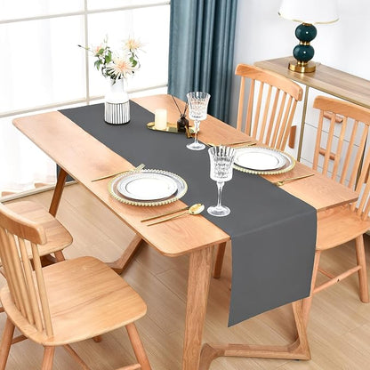 Wolkemer Farmhouse Grey Table Runner Dining Table Runners 48 Inches Long | - Image 2