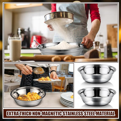 Nuogo 4 Pcs Stainless Steel Mixing Bowls Metal Mixing Bowls Extra Large Basin - Image 4