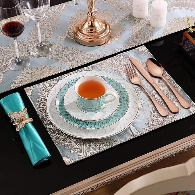 LIANYU Copper Silverware Flatware Set, 20 Piece Stainless Steel Cutlery Set | - Image 6
