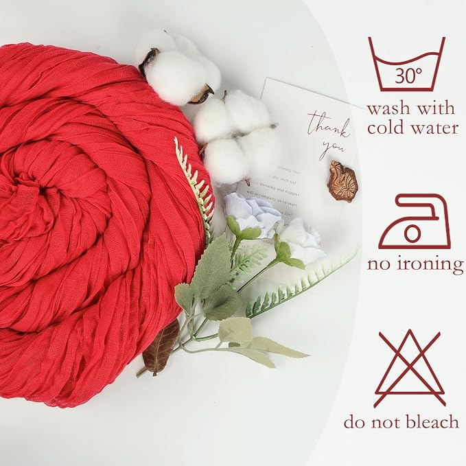 12 Pack Red Cheesecloth Table Runner 17 x 108 Inch | Boho Gauze Cheese Cloth - Image 5