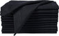 Bedding Craft Cloth Dinner Napkins Set of 12 – 18x18 Jet Black Linen-Look Hemstitched – Reusable Machine Washable Fabric Napkins for Weddings, Events & Everyday Dining