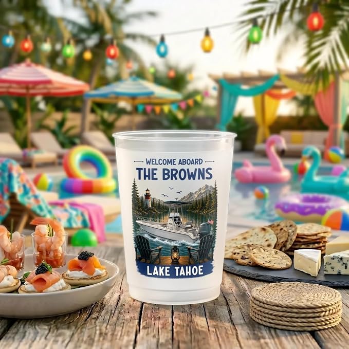 Custom Boating Party Cups, Personalized Summer Vacation And Travel Gifts - Image 4