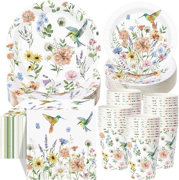Pickmesh 250 Pcs Spring Wildflower Decoration Floral Hummingbird Themed by Pickmesh