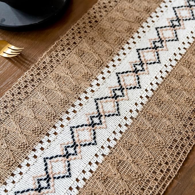 EMMTEEY Macrame Table Runner Boho Style 36 Inches Long, Scratch & Heat Resistant - Image 4