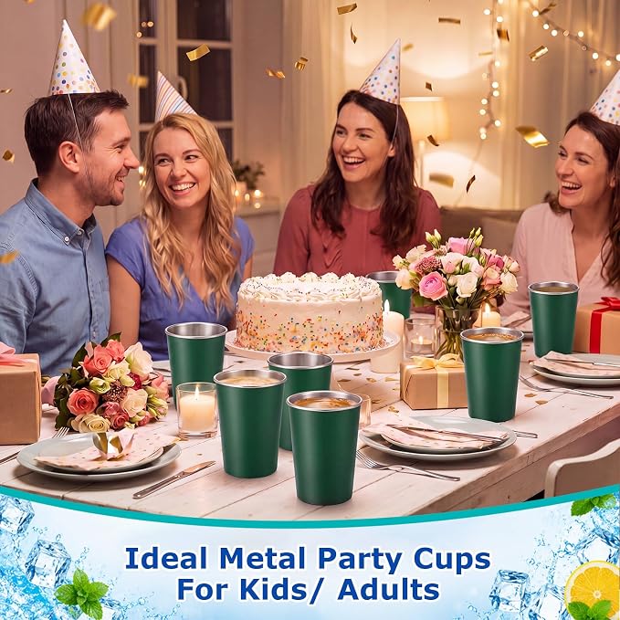 Mimorou 20 Pack 12 oz Stainless Steel Pint Cups Metal Cups Unbreakable Drinking - Image 6