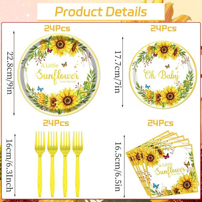 Rakuto Sunflower Baby Shower Decorations Supplies, A little Sunflower is on the - Image 2