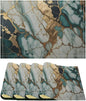 Marble Linen Placemats Set of 4, Modern Abstract Foil Texture White Green Gold Marble 12x17 Inch Washable Table Mats Non Slip Placemats for Wedding Party Kitchen Banquets Dining Decoration