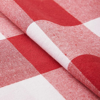 Encasa XO Table Runner, Woven Cotton Dining Runner 13"x36" | Buffalo Red Checks - Image 6