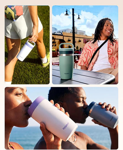 TOURIT Travel Coffee Mug 16 oz, Leakproof 2-Part Drink Lid Coffee Tumbler Cup - Image 9