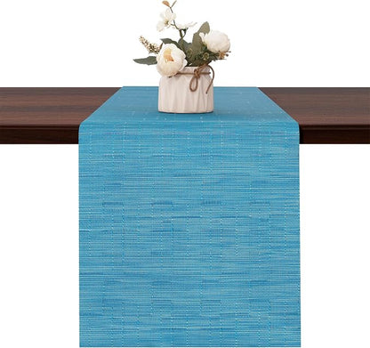 Table Runner 55 Inches Long, Vinyl Woven Heatproof Table Runners | Washable by Banchif