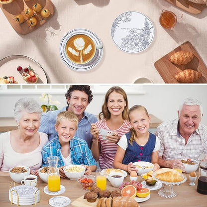 6Pcs Ceramic Coasters Set with Holder - Image 9