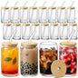 VITEVER Glass Cups with Bamboo Lids and Glass Straw by VITEVER