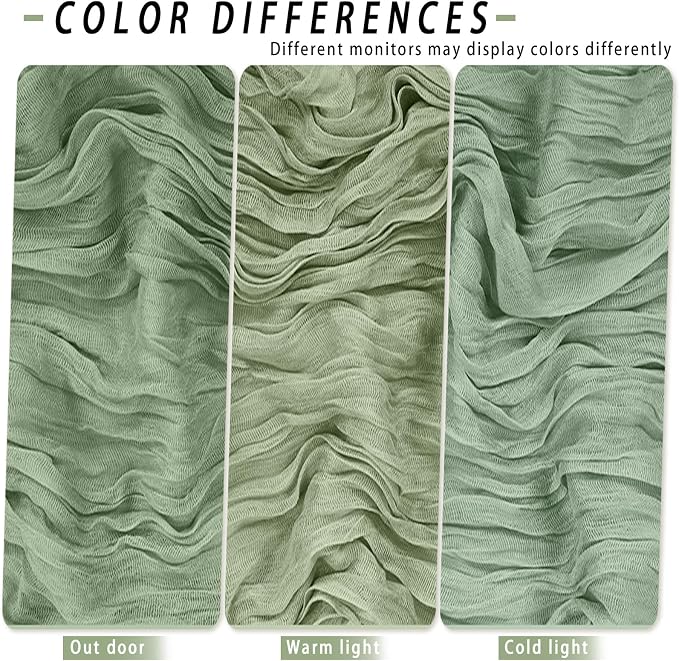 8 Pack Sage Green Cheesecloth Table Runner 17x108 inch Boho Gauze Cheese Cloth - Image 6