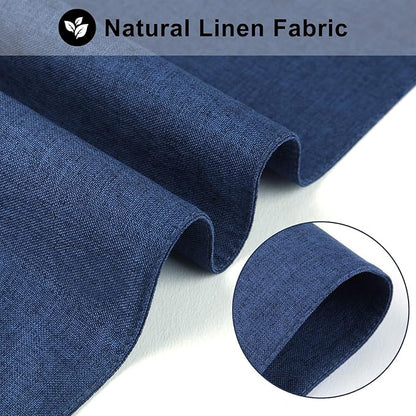 Cloth Placemats Set of 6, Cotton Linen Blend Machine Washable Durable Linen Table Mats, Heat Resistant Placemats Wrinkle Free Place Mats for Dining Table, Easy to Clean (Navy Blue, 6)