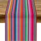 YCness Mexican Striped Table Runner Mexican Poncho Pattern Traditional National by YCness