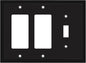 Henne Bery Modern Edge Decorative Wall Plate Switch Plate Outlet Cover, Durable Solid Zinc Alloy (Single Toggle/Double Decorator, Matte Black)