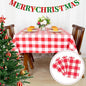 ShinyBeauty 4-Pack 54x54-Inch Red & White Checkered Tablecloths | Cotton by ShinyBeauty