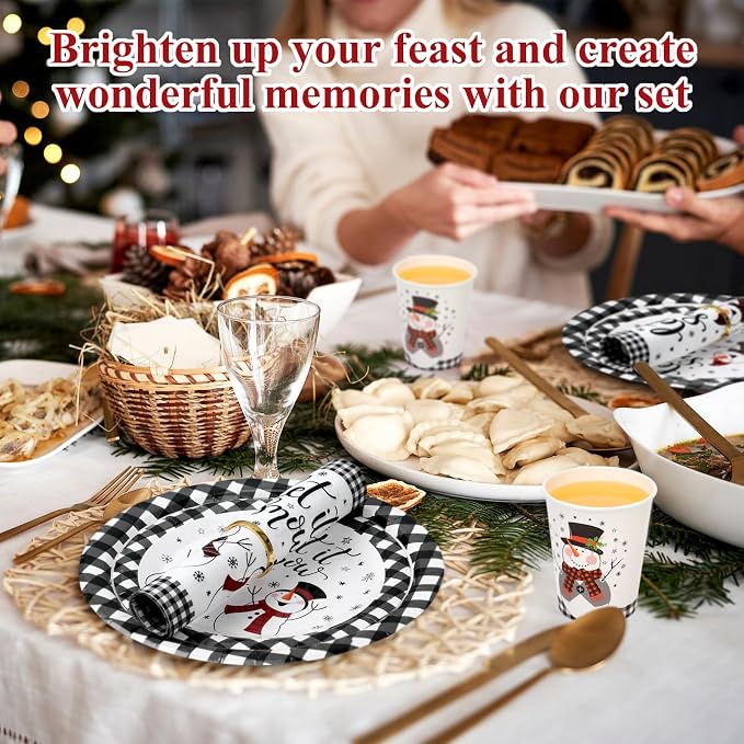 Funnymoom 250 Pcs Winter Snowman Party Decorations - Image 4