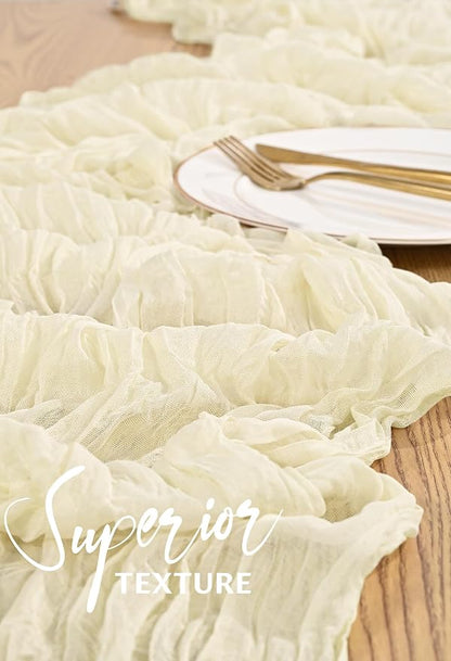 18 Pack Cheesecloth Table Runner 10FT Beige Table Runner Boho Gauze Cheese - Image 4
