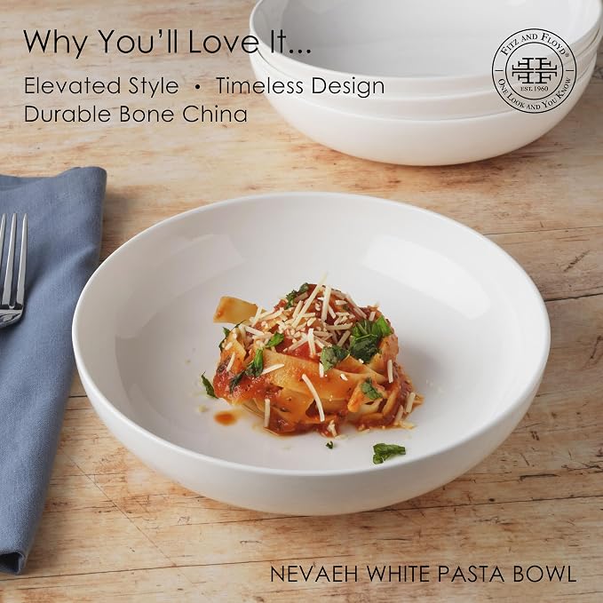 Everyday White by Fitz and Floyd Nevaeh Pasta Bowl - Image 4