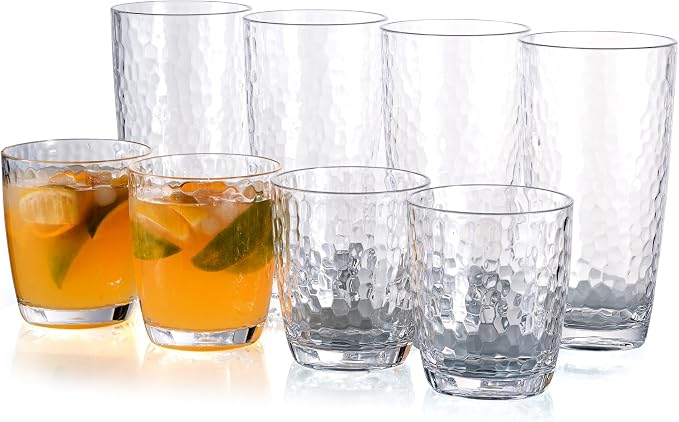 KOXIN-KARLU Hammered 15-ounce and 26-ounce Plastic Tumbler Acrylic Glasses by KOXIN-KARLU