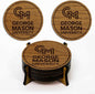 LazerEdge George Mason Patriots Wooden Coaster Set - Cherry Wood - Officially Licensed Product - 4-Pack