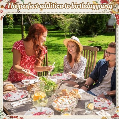 Gerrii 60 Pcs Watercolor Mushroom Party Plates 7 Inch Red Mushroom Birthday - Image 4