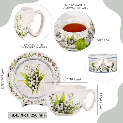 STP GOODS Bone China Tea/Coffee Cup and Saucer in Gift Box Tea Cup and Saucer - Image 5