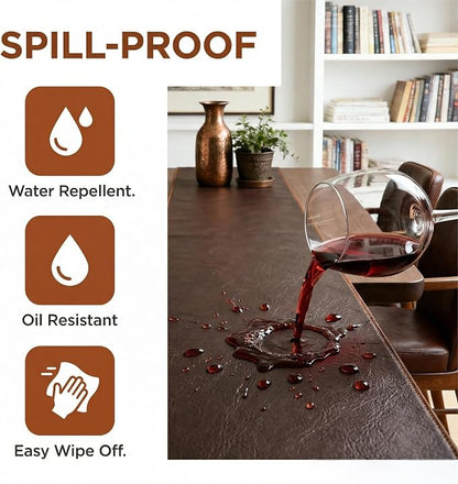 Double-Sided Faux Leather Table Runner, Waterproof Heat Resistant Non-Slip - Image 9
