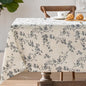 jinchan Black Farmhouse Floral Linen Rectangle Table Cloth 52 x 70 Inch | by JINCHAN