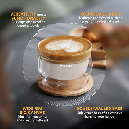 ovalware 8.5oz Double Wall Latte Cups, Latte Set of 2 - Image 5
