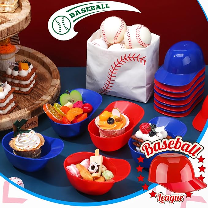 Ice Cream Dessert Baseball Cap Bowls Baseball Helmet Snack Bowl 8 oz Mini Party - Image 2