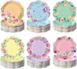 60 Pcs Floral Party Plates Floral Disposable Paper Plates, 7 Inch Elegant Vintage Garden Dinner Dish for Tea Party, Bridal Shower, Baby Shower, Birthday Supplies