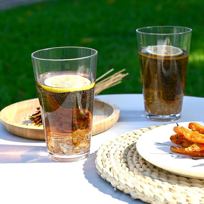 Clear Plastic Reusable Drinking Glasses set 6, 18oz Iced Tea Cups | BPA Free - Image 7