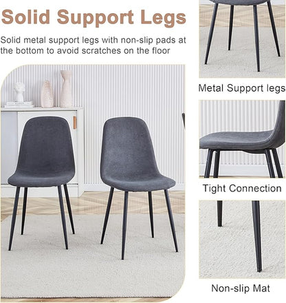 7 Piece Dining Table Set for 6,Modern Rectangle Dining Table and Fabric Dining Chairs 6,Kitchen Table and Chairs for 6,Ideal for Kitchen Dining Room