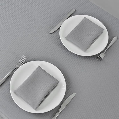 maxmill Cloth Napkins Weaved Texture Pattern Soft Comfortable and Luxury Serviette for Restaurant Family Dinners Weddings Parties and Banquets Set of 4 Pieces, 20 x 20 Inch Light Grey