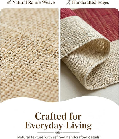 Table Runner, 13.8" × 72", 100% Natural Ramie, Handwoven | 100% Natural Ramie - Image 5
