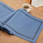 Rustic Burlap Table Runner, Machine Washable, Thick Textured Lattice Cutwork by Aoztio