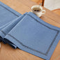 Rustic Burlap Table Runner, Machine Washable, Thick Textured Lattice Cutwork by Aoztio