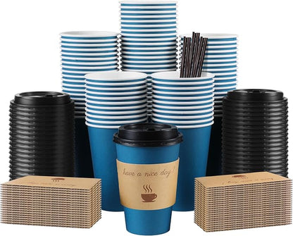 Clawsoff 100 Pack 12 oz Disposable Paper Coffee Cups by BuyNow