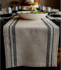 Solino Home 100% Pure Linen Table Runner, 14 x 144 in, French Stripe | Table by SolinoHome