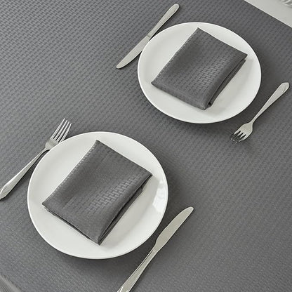 maxmill Cloth Napkins Weaved Texture Pattern Soft Comfortable and Luxury Serviette for Restaurant Family Dinners Weddings Parties and Banquets Set of 4 Pieces, 20 x 20 Inch Charcoal Gray