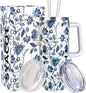 SYACOT 40 oz Tumbler with Handle and Straw Stainless Steel Insulated Tumbler by SYACOT