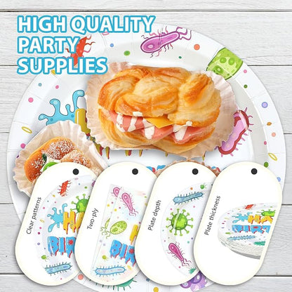 96 Pcs Virus Theme Birthday Party Decorations, Serves 24 | Colorful Cells - Image 6
