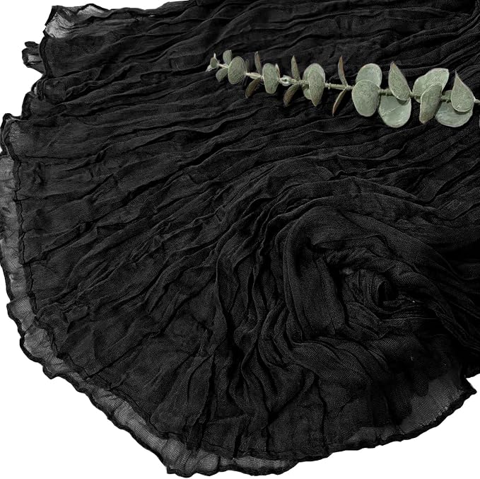 6Pack Black Cheesecloth Table Runners, 17 x 108 inch Black Table Runners | - Image 6