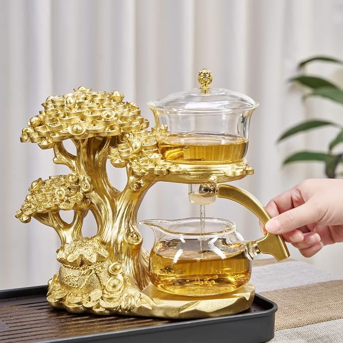 Zurucily Glass Teapot Set with Infuser Semi Automatic Tea Set Magic Teapot - Image 3